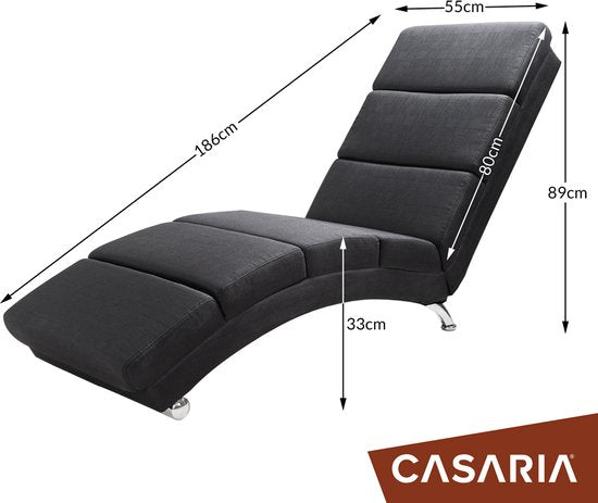 Casaria Recliner London - Loungesessel Verchromt - Anthrazit