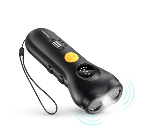Vulpes Goods® - Ultraschall-Anti-Bell-Gerät Elite - 13 x 4,5 cm - Mit 3 Modi und variablen Frequenzen und Taschenlampe und USB-C wiederaufladbar - Für Hundetraining und Verhaltenskorrektur - Schwarzer ABS-Kunststoff