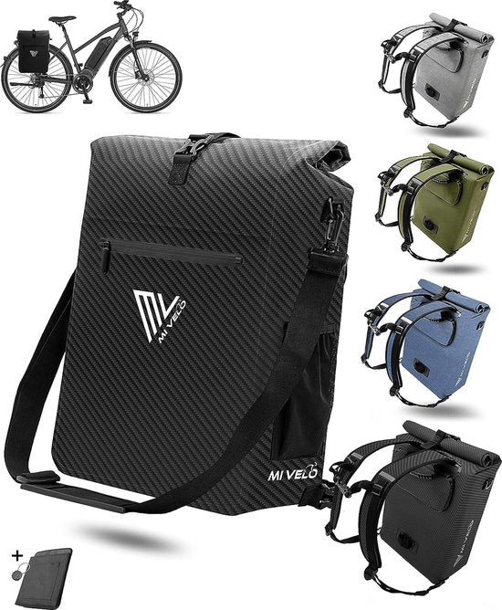 MIVELO 3-in-1 Packtasche - Gepäcktasche, Rucksack & Umhängetasche - 25L - wasserdicht & PVC-frei - abnehmbare Laptoptasche - Schwarz
