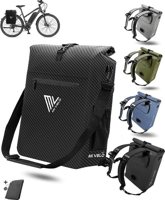 MIVELO 3-in-1 Packtasche - Gepäcktasche, Rucksack & Umhängetasche - 25L - wasserdicht & PVC-frei - abnehmbare Laptoptasche - Schwarz