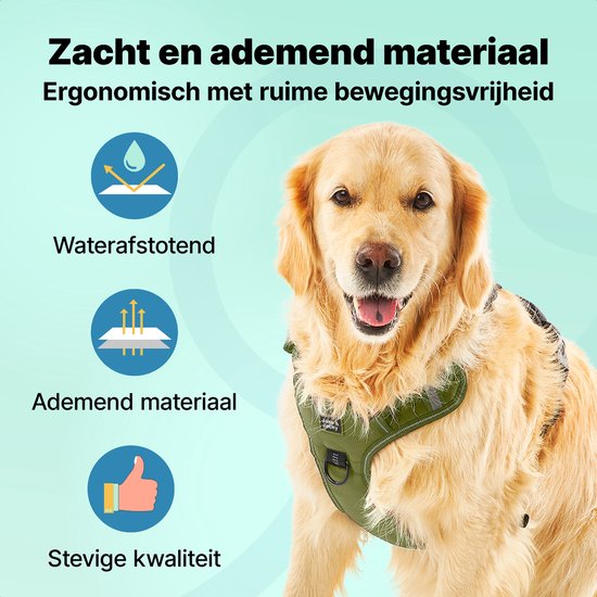 Jake und Jacky - Anti-Zieh-Hundegeschirr - Reflektierend - Größe XL - Grün