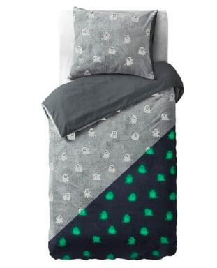Sleeptime Bettbezug Glow in the dark Spooky Grey 140 x 200/220 cm