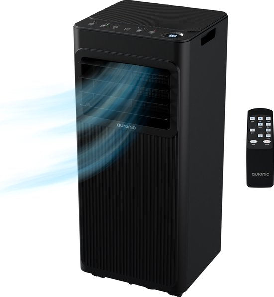 Auronic Mobile Air Conditioner - 7.000 BTU - 3-in-1 - Klimaanlage mit 2 Fensterdichtungssätzen - Ventilator - Luftentfeuchter - bis zu 20m² - Schwarz