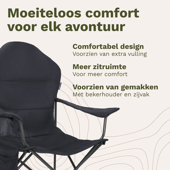 TRVLMORE Campingstühle XXL - klappbar - 2er-Pack - 160KG Tragkraft - Inkl. Tragetasche - Klappstuhl - Angelstuhl - Campingstuhl - Klappstuhl - Grau
