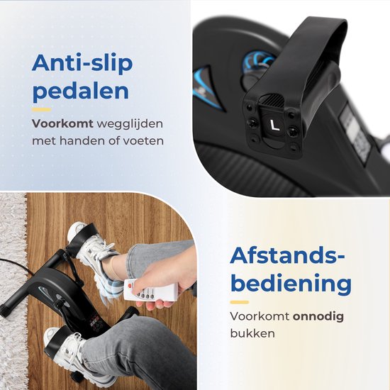Safelife Stuhl Fahrrad mit elektrischer Unterstützung - Schreibtisch Fahrrad - für Arme und Beine - Stuhl Fahrrad Bewegungstrainer - für ältere Menschen oder Rehabilitation - Fahrrad Trainer - schwarz