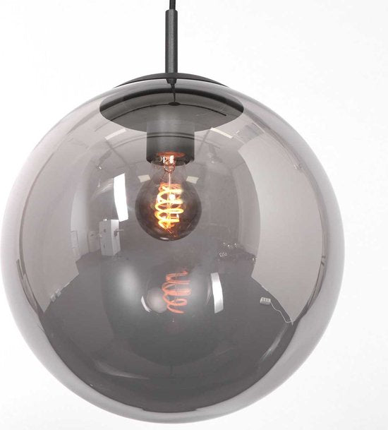 Steinhauer - Pendelleuchte - Bollique - schwarz - Glas Metall - Ø 30cm - E27 - 3498ZW