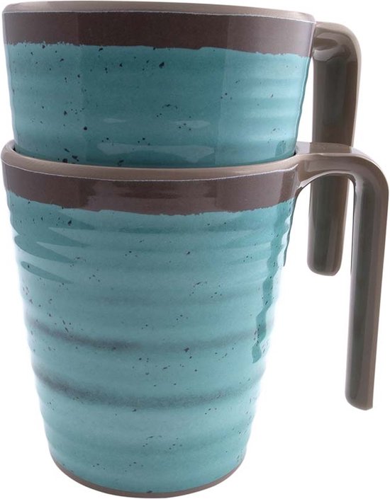 Bo-Camp - Becher - Halo - L - Melamin - 4 Stück - Aqua