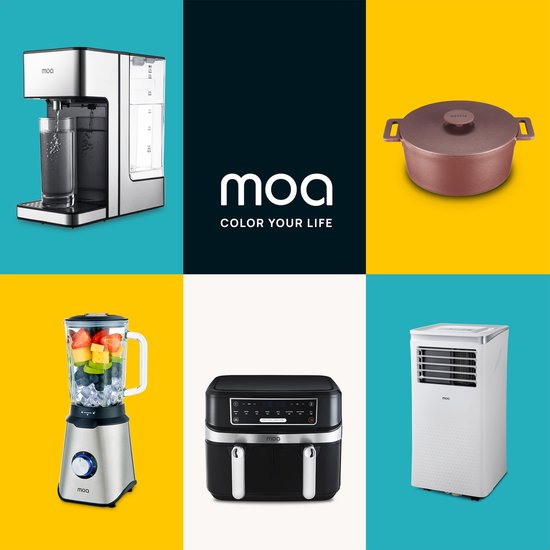 MOA Blender - Smoothie Maker mit 1.5L Glaskrug - für Eis, gefrorene Früchte, Nüsse - Mini - 1020W - Edelstahl - Silber
