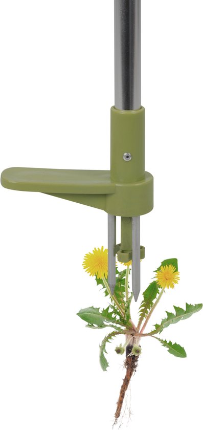 Kinzo Unkrautstecher - Gartengeräte mit langem Stiel - Unkrautentferner mit drei Zähnen - Ergonomisches Design - 100 cm