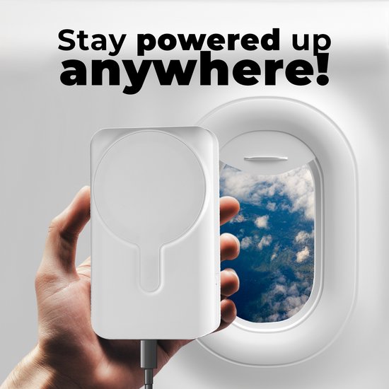 Denver Powerbank mit kabellosen Kopfhörern - 2-in-1 - 5.000 mAh - Bluetooth-Kopfhörer kabellos - Geeignet u.a. für iPhone und Samsung - PWE5001W