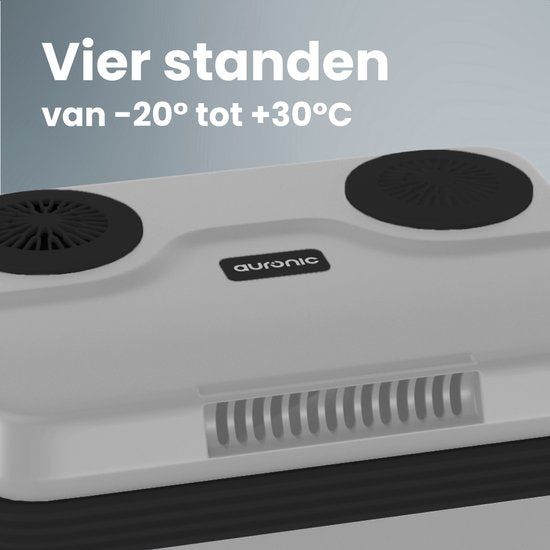 Auronic Coolbox Electric 12V und 230V - 25L - Camping-Kühlschrank - Auto - Kühlung und Heizung - Kühlbox - Hellgrau