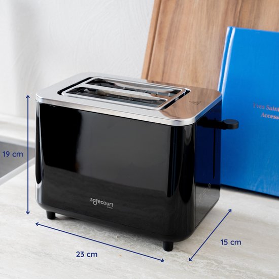 Safecourt Kitchen Toaster - Toaster - 6 Heizstufen - 2 extra breite Schlitze - 920W - Schwarz