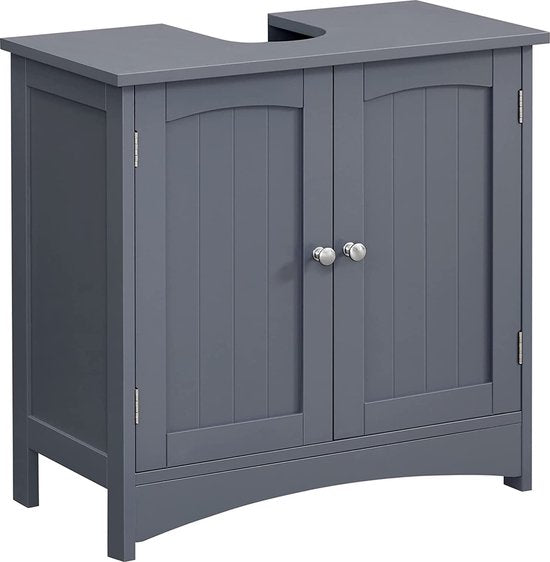 Parya Home – Badezimmerschrank – Waschtischunterschrank – 2 Türen – Holz – Grau