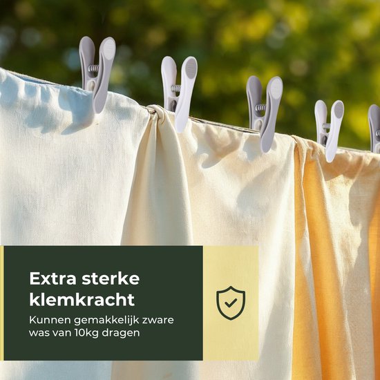 Gandria Wäscheklammern 24 Stück - Kunststoff-Wäscheklammern - Satz von 24 Kunststoff-Wäscheklammern - Wäscheständer Wäscheklammern 10 Kg - Grau/Weiß und Weiß/Grau