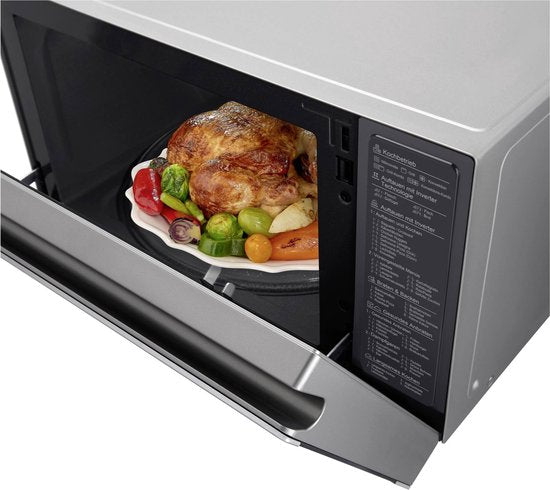 LG MJ3965ACS NeoChef Kombi-Mikrowelle - 4-in-1 Heißluftofen - Grill, Dampf & Backofen - Touchscreen-Bedienung - Grau/Silber