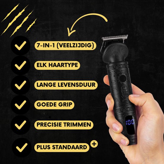 7-in-1 Barttrimmer Men + Standard - Trimmer für Bart und Körper - Inkl. 6 Aufsätze - Sansbeauté® - Body Groomer Men - Body Trimmer Men - Haartrimmer - Clippers - 0.5-15MM - Nase und Ohren - Trimmer - Bartmaschine - Multigroomer