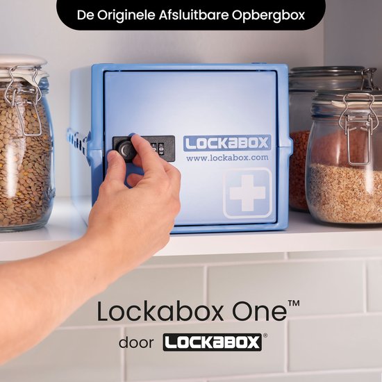 Lockabox One™ Aufbewahrungsbox mit Zahlenschloss - Abschließbarer Medizinschrank - Polycarbonat-Tresor - kühlschrank- und gefrierschrankgeeignet - 10,5 Liter - 31 x 21 x 17 cm