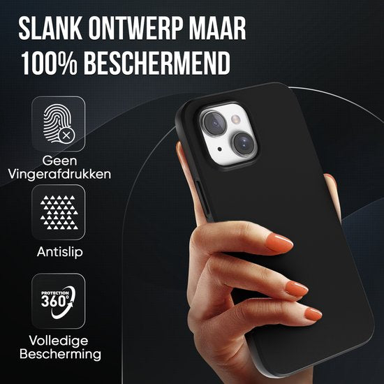 Telefon Fall schwarz geeignet für Iphone 13 Fall mit Displayschutzfolie Schutzglas