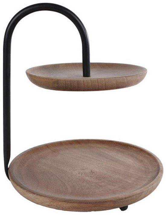 Van Manen Etagere, schwarz, Mango, Metall, 21 x 22 x 25 cm, Servierplatte