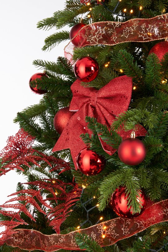 House of Seasons Weihnachtsbaumschmuck-Set - 100 Teile - Rot