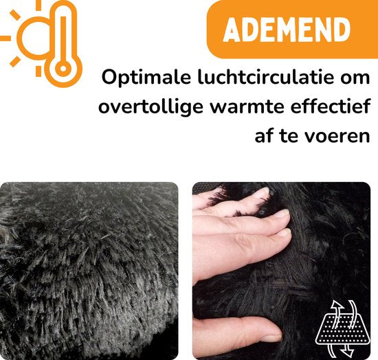 By Cee Cee Autositz Hund Deluxe - Hundekorb Auto mit Sicherheitsgurt - Autokorb Hund - Hundesitz - Autositz - Schwarz - Beifahrersitz