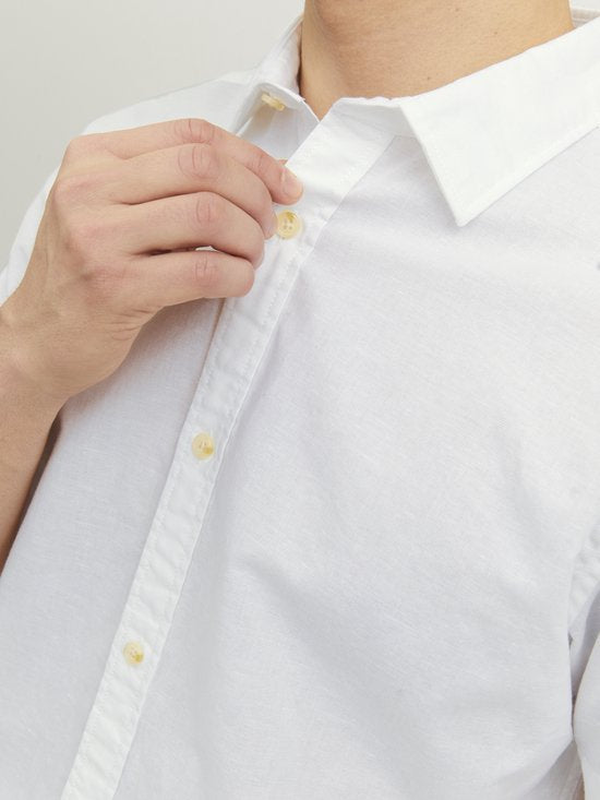 Jack & Jones - Herrenhemden Sommer Kurzarm - Weiß - Größe XL