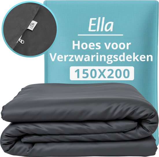 Bezug für Ellas Schmusedecke 150 x 200 CM - 7 KG & 9 KG - Bezugshülle aus 100% Bio-Baumwolle - Anthrazit