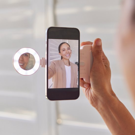 Shiftcam SnapLight Smartphone Ringlicht – 4 Helligkeitsstufen – Wiederaufladbar – MagSafe kompatibel - Rosa