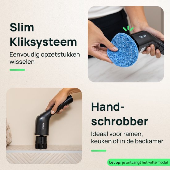 Skrub Elektrische Reinigungsbürste - Schrubber mit Griff für das Badezimmer - 8 Aufsätze