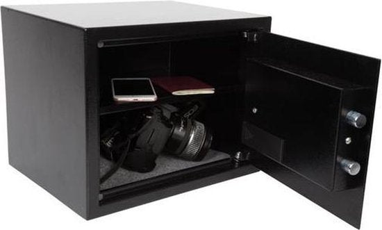 Perel Elektronischer Safe, mit Zahlenschloss, inklusive Notschlüssel und Befestigungsmaterial, 30 x 38 x 30 cm, 10,5 kg