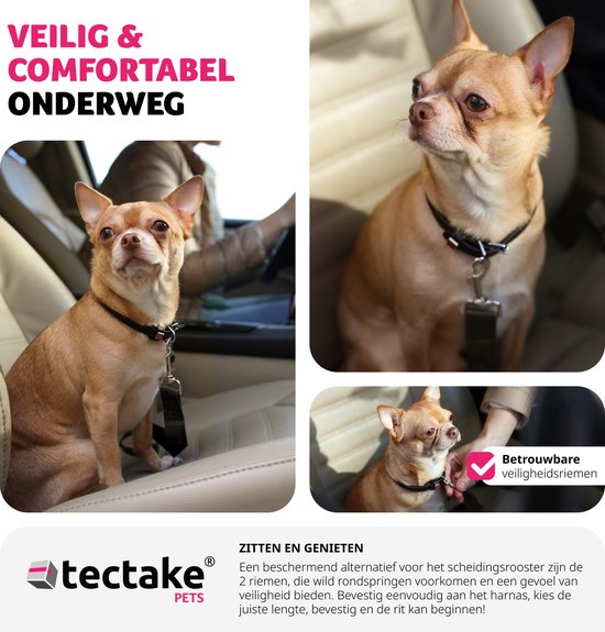 tectake - Auto-Hundehalterung - Universal mit variabler Breite bis max. 154 cm - Kofferraumschutz und -trenner - Inkl. 2 Sicherheitsgurte - Einfache Montage