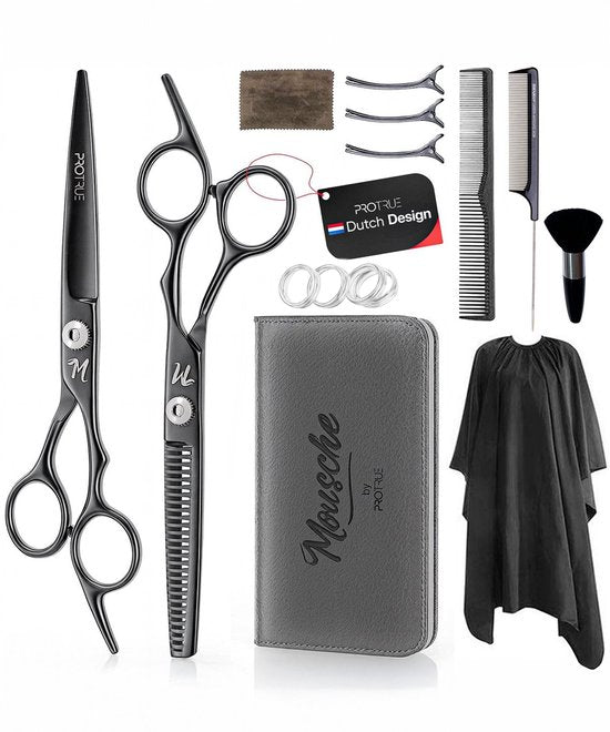 ProTrue 15-teiliges Friseurset - Friseurschere - Ausdünnungsschere - Coupe-Schere - Friseurscheren-Set