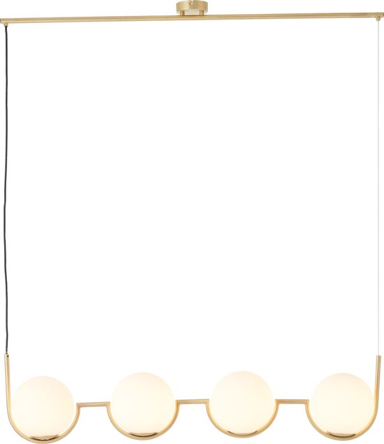 Brilliant Glint Hängeleuchte 4-flammig Holz/Messingglas/Metall 4x D45, E14, 40 W, Geeignet für Hängeleuchte (nicht im Lieferumfang enthalten)
