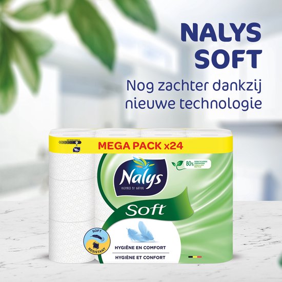 Nalys Soft Weißes Toilettenpapier - 2 Lagen - 96 Rollen