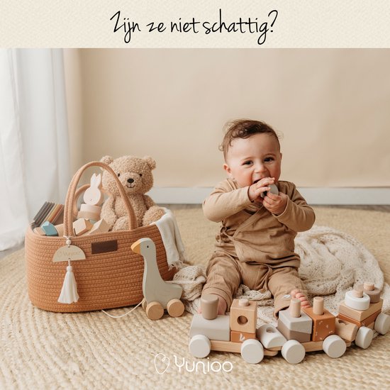 Yunioo Wickeltasche und Warenkorb │ Windelkorb für Baby-Zimmer-Zubehör │ Windel-Organisator │ Kinderzimmer-Aufbewahrungskorb │ Mutterschaft Geschenk Baby-Dusche │Spielzeug-Korb │ Braun