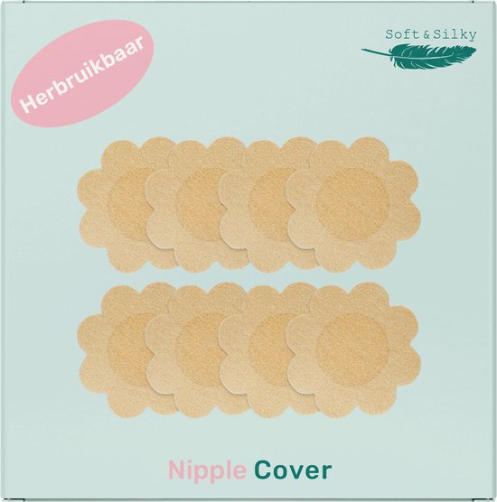 Soft & Silky Nippelabdeckungen - 8 Stück - Nippel - Aufkleber - Aufkleber - Schutz - Abdeckung - Klebe-BH - Tittenklebeband