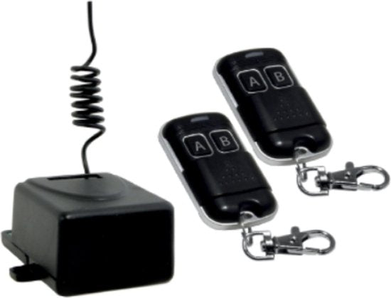 Unitronic Funk 2-Kanal-Fernbedienungsset: 2 Sender & 1 Empfänger, 433,92 MHz, für 140 Geräte, energieeffizient, ideal für die komfortable Hausautomation