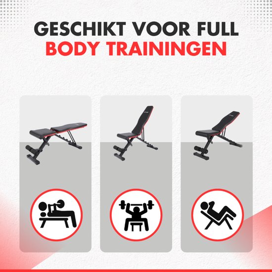 Fitby Fitness Bench - Haltegriffbank - Bankdrücken - Trainingsbank - verstellbar - 150 kg Belastbarkeit - faltbar - schwarz
