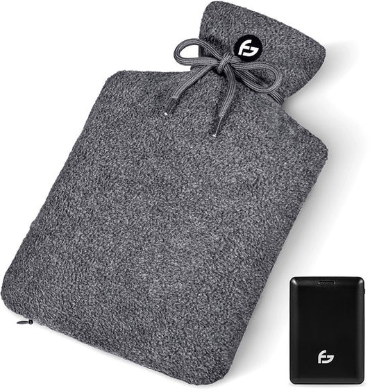 Elektrische Kanne - 3 Einstellungen - Kanne - 10.000 mAh Powerbank - Waschbare Hülle - Wiederaufladbare Kanne - Original Grau - Saaf Comfort