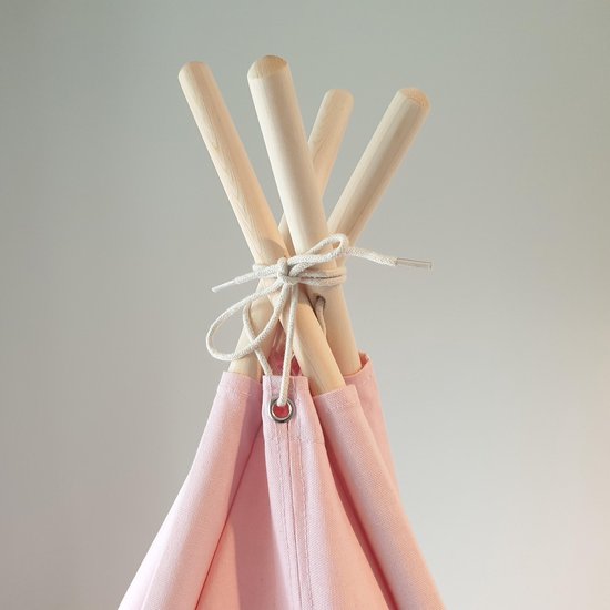 Sunny Alba Tipi-Zelt Pastellrosa - Wigwam-Spielzelt mit Fenstern - 120x120x160cm - mit Kuscheldecke