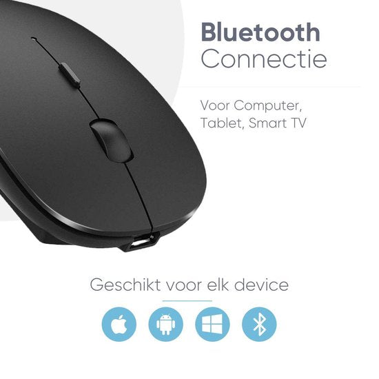 Trendfield Tastatur und Maus Wireless - Bluetooth-Tastatur - Leise Tasten - Wiederaufladbar - Qwerty - Space Grau