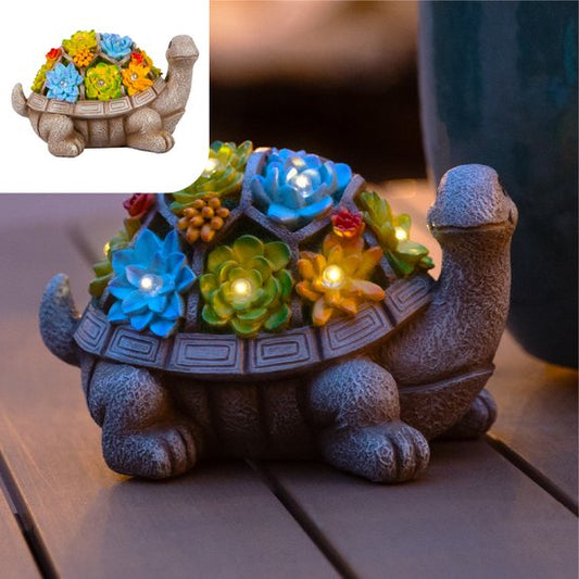 Gadgy Solar-Gartenleuchte Schildkröte - Solarenergie-Gartenleuchte - Solar-Tischlampe - Außenlampe Gartenstatue - Gartenlaterne mit Tag/Nacht-Sensor - Beleuchtung für draußen - Gartenlaterne