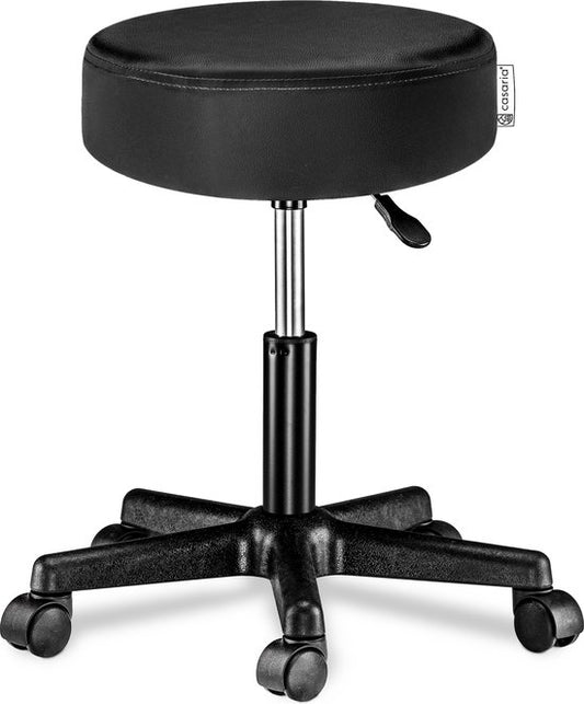 Casaria Verstellbarer Drehhocker - 46/60cm Sitzhöhe - 1 Stück Schwarz