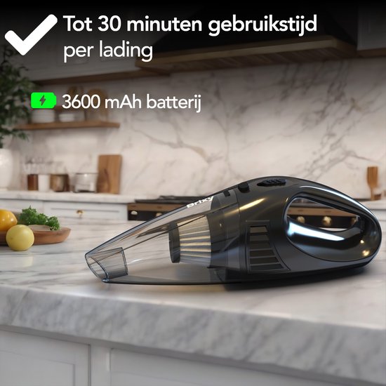 Brixy Dust buster Cordless - Handstaubsauger - Inklusive Aufsätze - Staubbuster - Grau