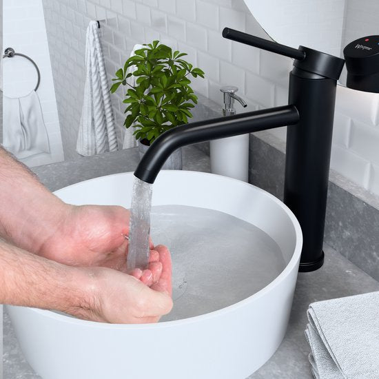 Mirlux Waschtischarmatur Schwarz - Waschtischmischer Bad - Waschtischarmatur - Waschtischarmatur / WC-Armatur - Wasserhahn - Kalt- und Warmwasserarmatur - Toilettenarmatur Kalt- und Warmwasser