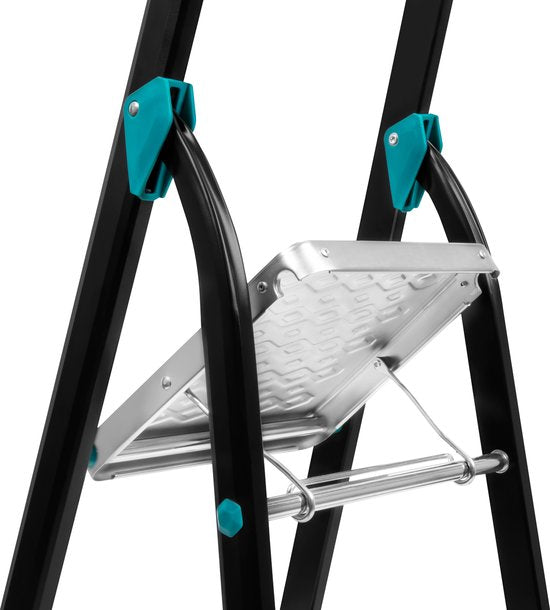 VONROC PRO Haushaltsleitern - Aluminium-Klappleiter - 4 Sprossen rutschfest - max. Belastbarkeit 150kg