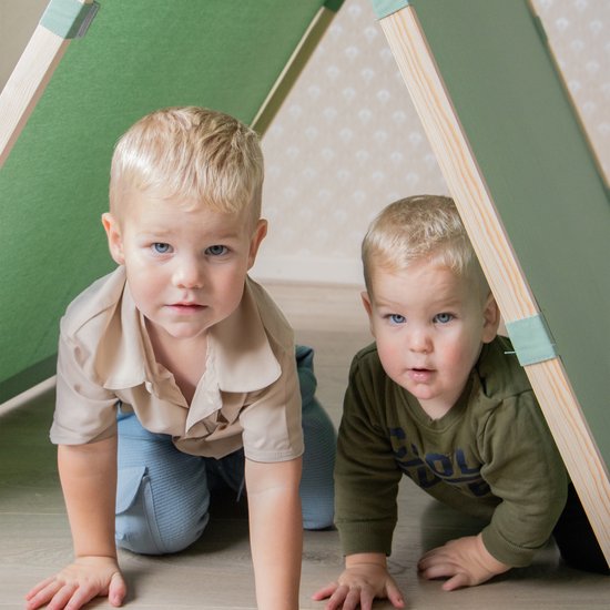 Sunny Como Spielzelt Grün - Wigwam Tipi Zelt für Kinder - Stangen FSC Holz - 123x106x107cm