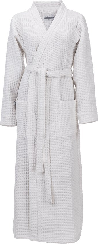 Heckettlane Bademantel Waffel - Bademantel für Damen und Herren - M - Bademantel aus Baumwolle - Geeignet für die Sauna - Weiß
