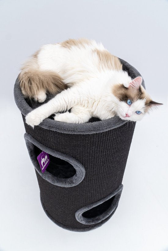 Petrebels Dome 80 Kratztonne für Katzen -Pfeffer - Ø 45 x 80 cm - stabil