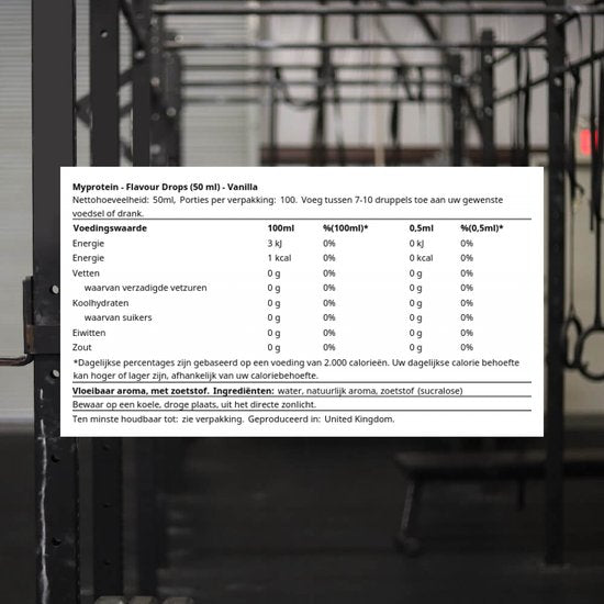 Myprotein Flavour Drops (50 ml) Vanille - Funktionelle Lebensmittel - Aromen/Süßstoffe